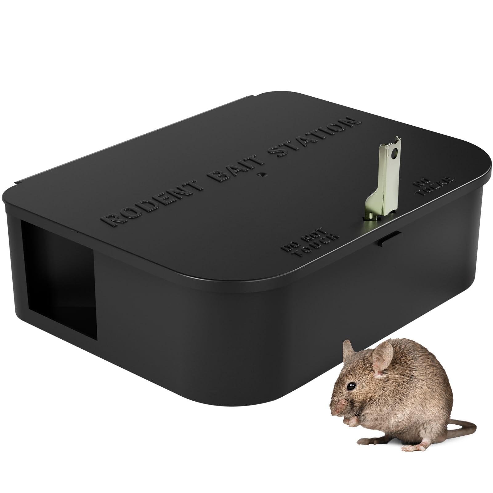 Rat Station Box with 1 Key, Complete Rodent Solution Keeps Rats Away, Pet & Child-Safe, Lock & Key Available, Reusable & Long-Lasting, Indoor & Outdoor, 1 Pack