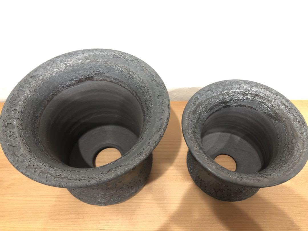 Amazon.co.jp: 2個セット!! 鶴仙園別注 かみ山陶器 クレーターグレー 