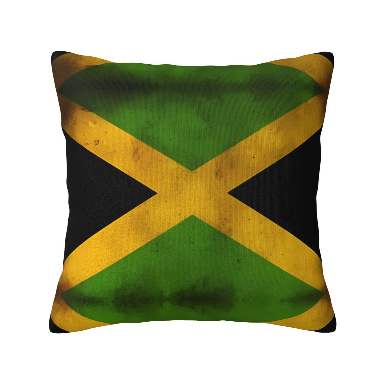 Old Jamaican Flag Print Decorative Throw Pillow Covers for Sofa, Outdoor and World Cup Celebrations