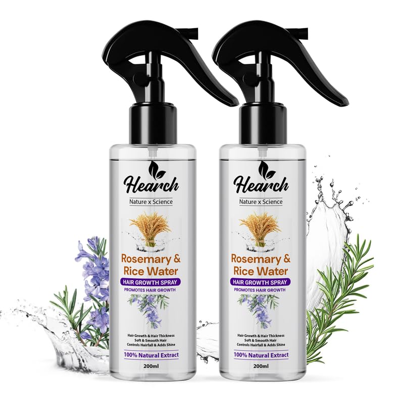 Image of Hearch Rosemary & Rice Water Hair Growth Spray | Rosemary for Hair Growth | Rice Water Hair | Strengthening & Nourishing Spray for Hair Fall Control(Pack of 2)
