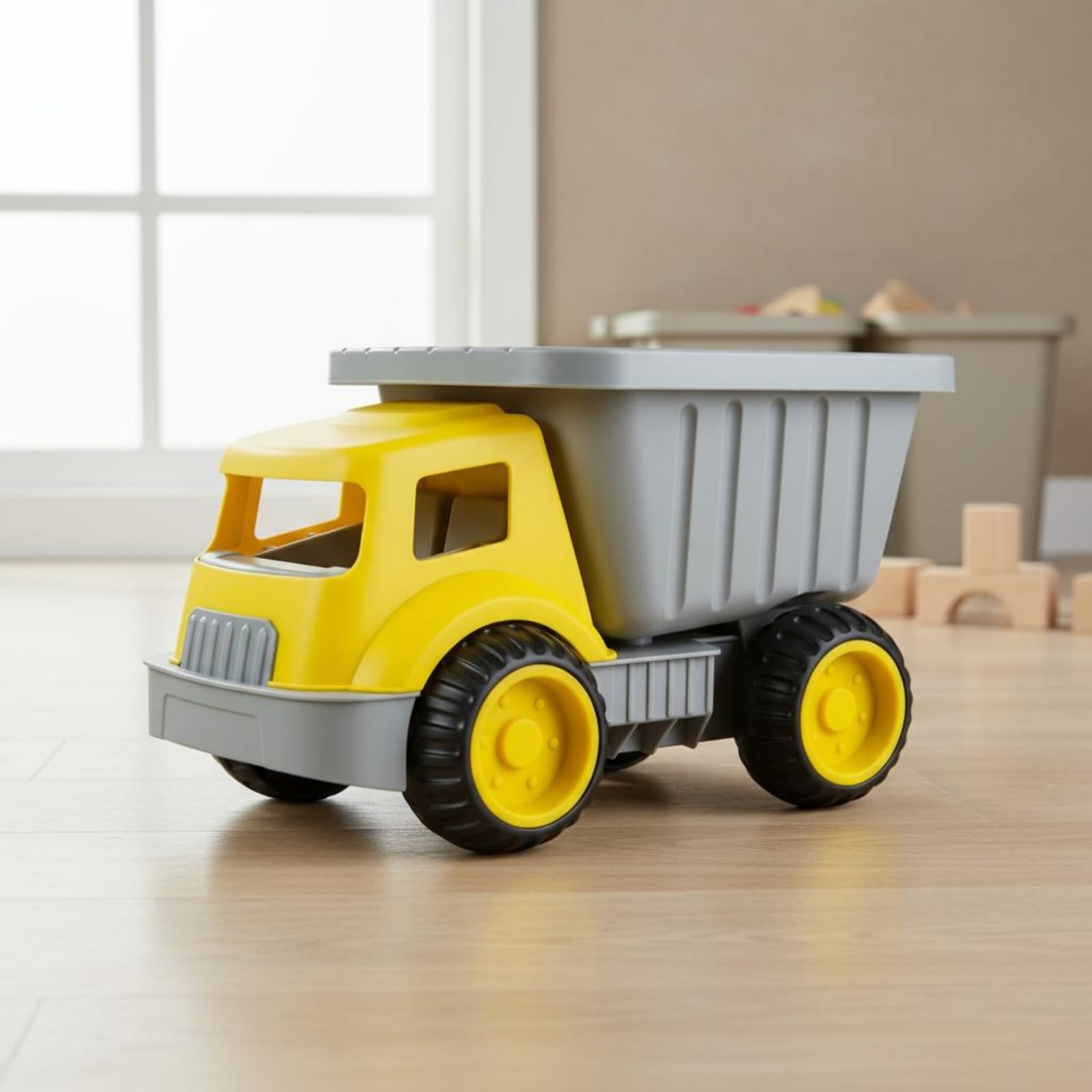 Camioncino da Sabbia per Bambini Carrello Camion Giocattolo da Spiaggia Autocarro da Trasporto con Cassone Grande per Movimento E Scarico di Sabbia