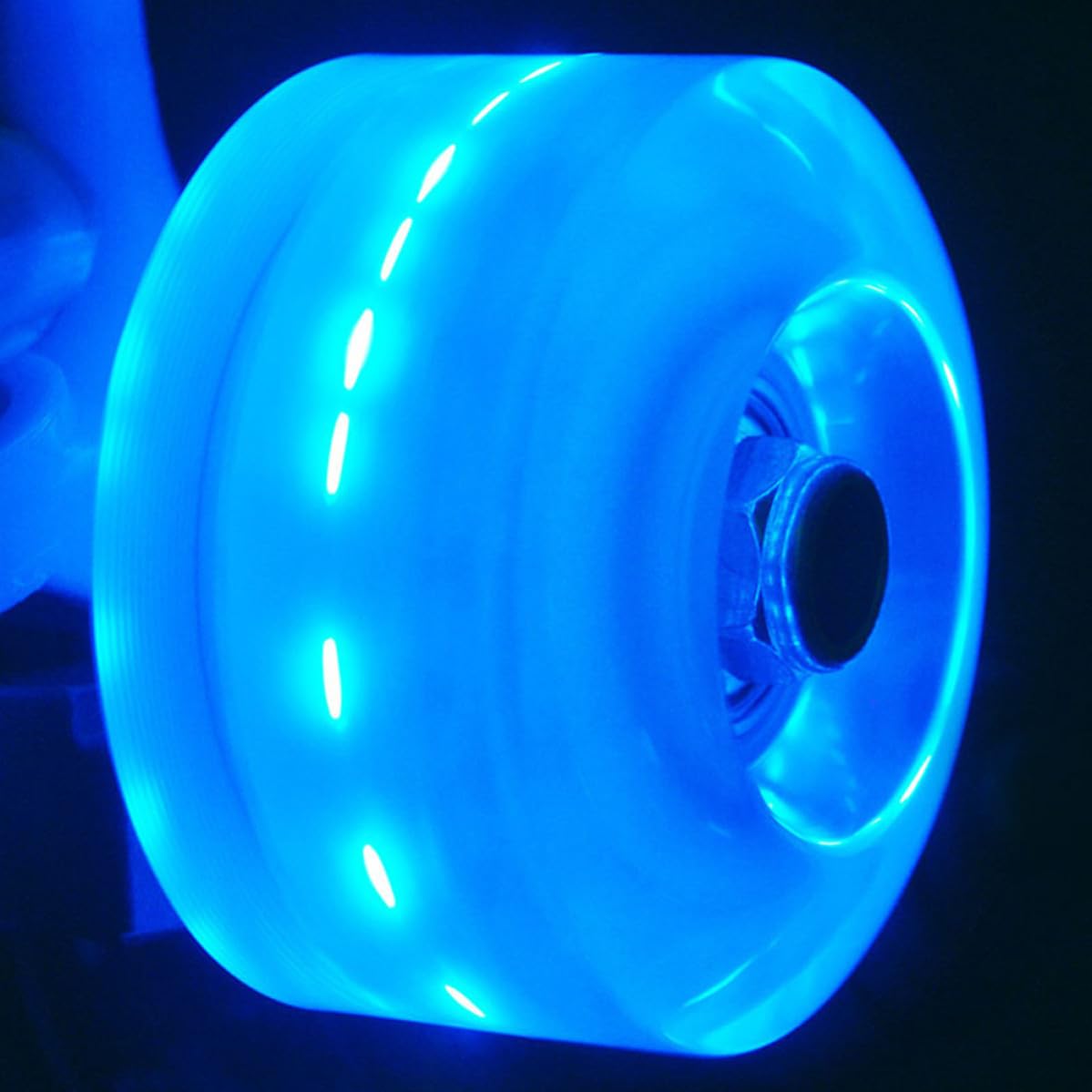 HEMOTON Ruedas para Patines Luces Azules de Pu, Resistentes y Antideslizantes para Superficies Asfaltadas y Rugosas, Ideales para Patinaje Seguro y Brillante
