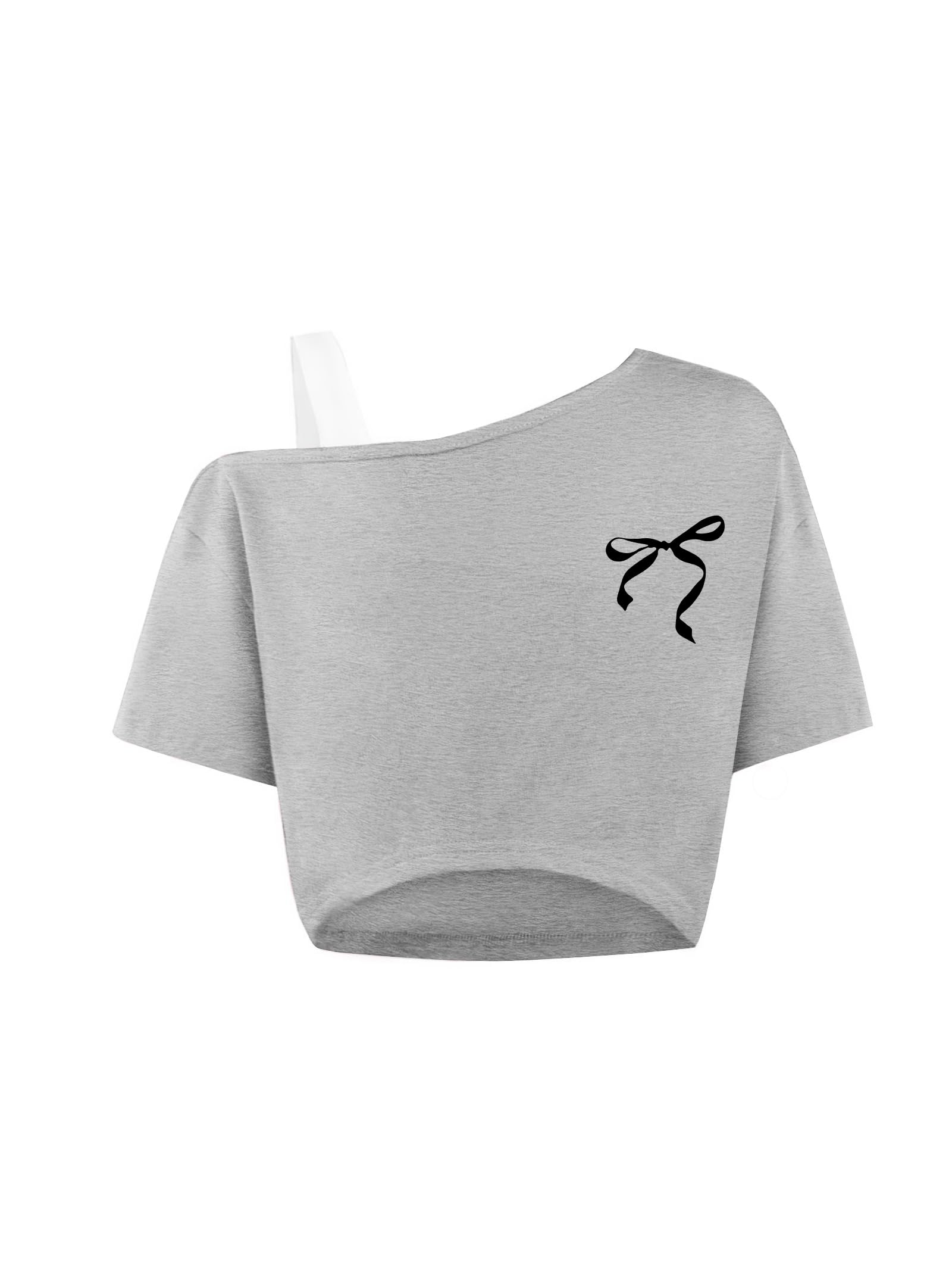 Girls Off The Shoulder Crop Tops Summer Shirts