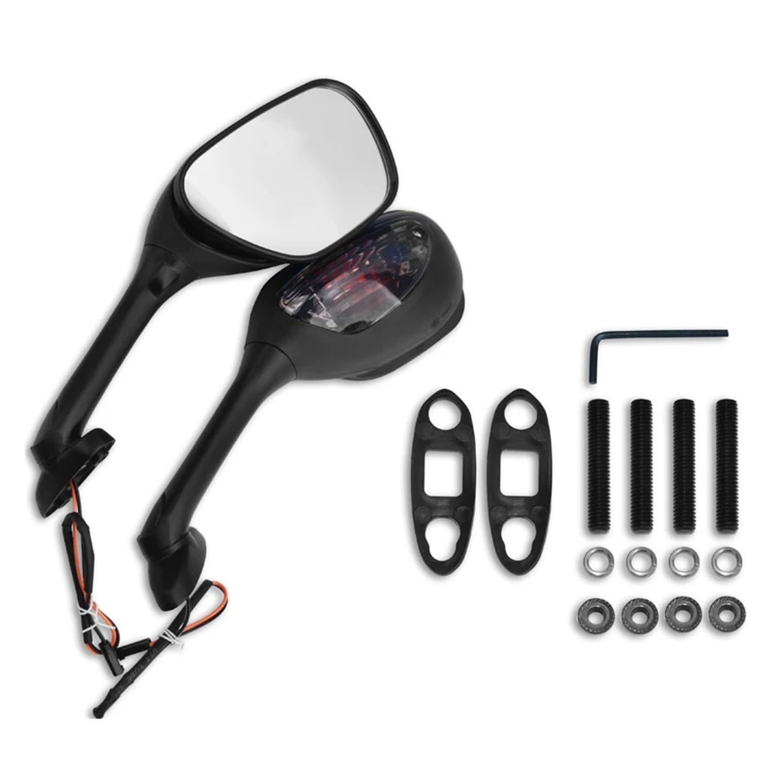 Moto Lusterko końcówkowe kierownicy Motocyklowa k Pasuje Do Suzuki GSXR 600 750 1000 2005 2006 2007 2008 K5 K6 K7 K8 K9 Lusterko Wsteczne Motocykla Światła