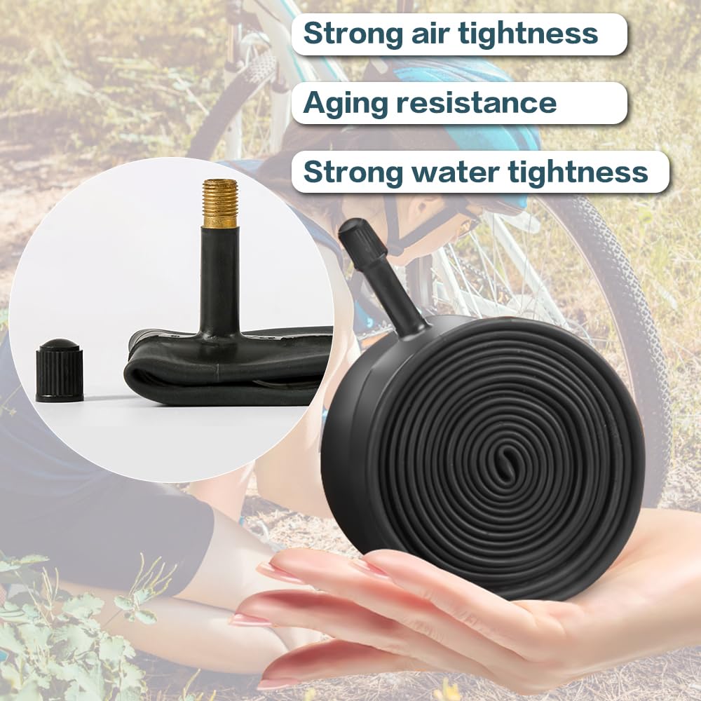 4 Pack Bike Inner Tubes - Schrader Valve 32mm, Fits 16/18/20/24/26/27.5/29 Inch Tires (1.75-2.125 Width), Includes Tire Levers - View #2