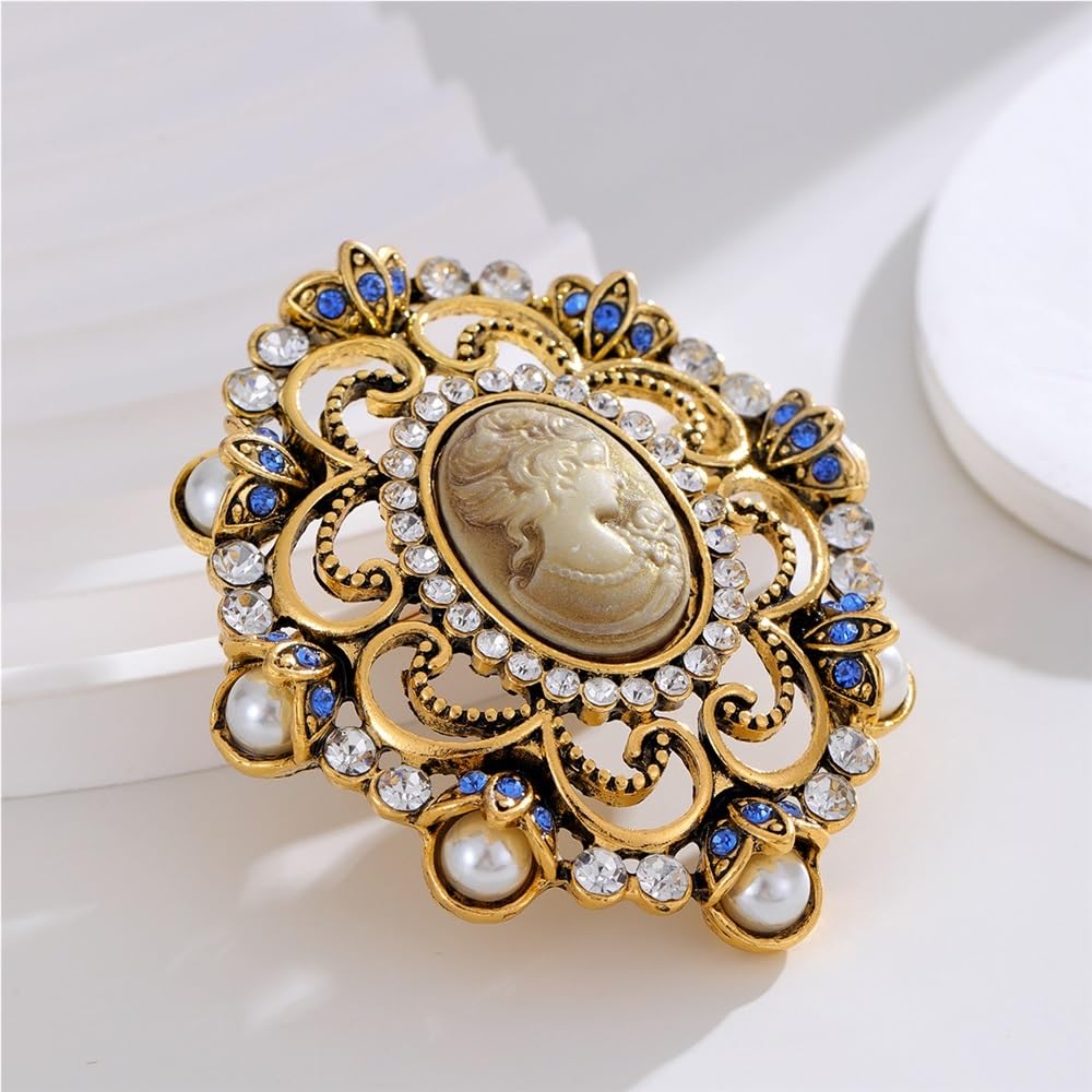 Kamee Lady Göttin Brosche Königin Cameo Anstecknadel Broschen Und Anstecknadeln,Modeschmuck Für Frauen