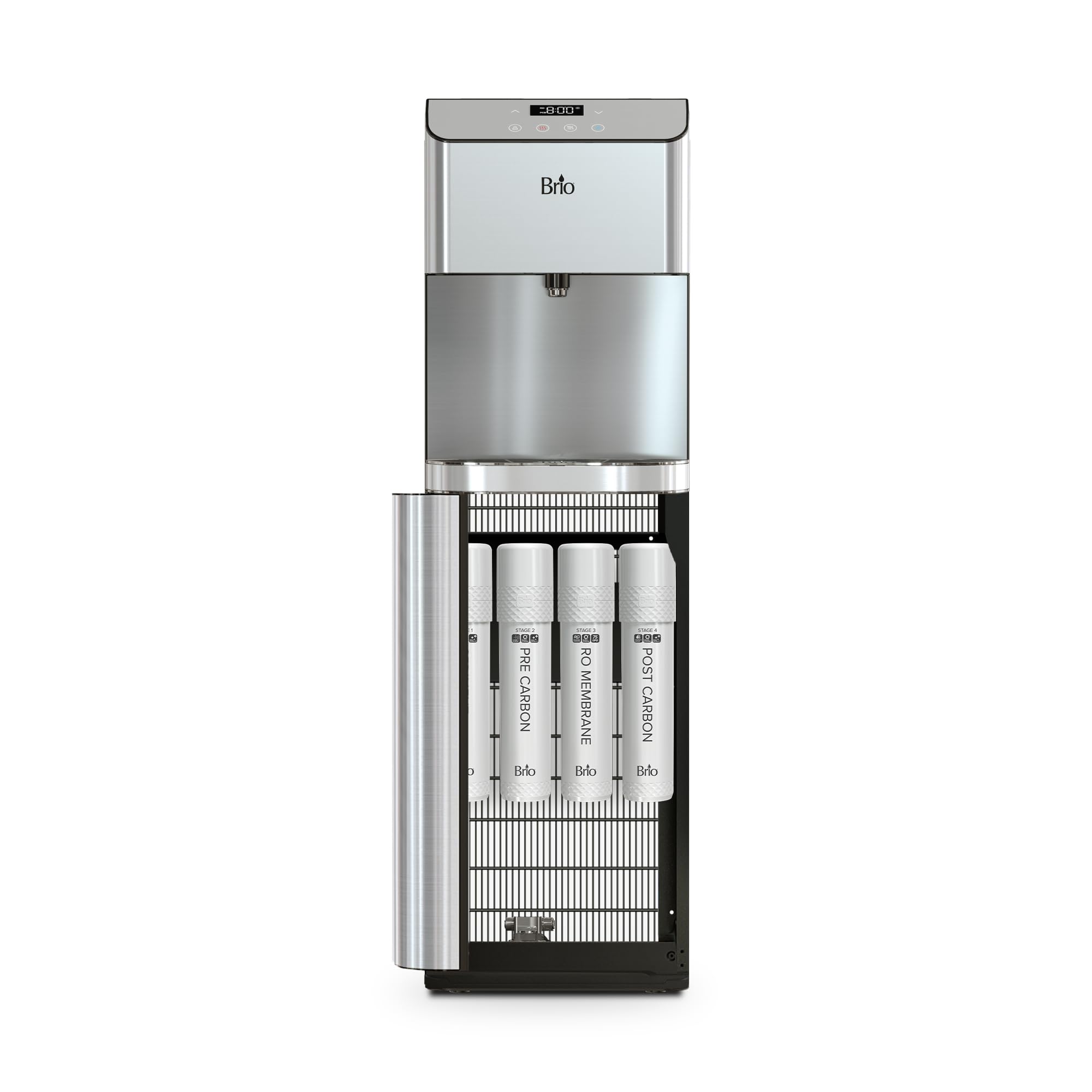Brio Moderna Reverse Osmosis Bottleless Water Cooler Dispenser - Self-Cleaning, Dispenses Hot and Cold Water, TDS Meter, Child Safety Lock, Digital Display and LED Light