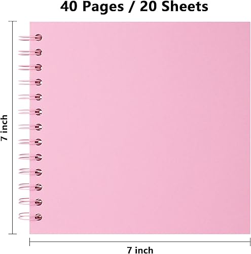 Miniatura 2 de Hiwhy Álbum de recortes de 7 x 7 pulgadas, álbum de recortes de papel kraft de tapa dura, álbumes de fotos, 20 hojas, libro de recuerdos para