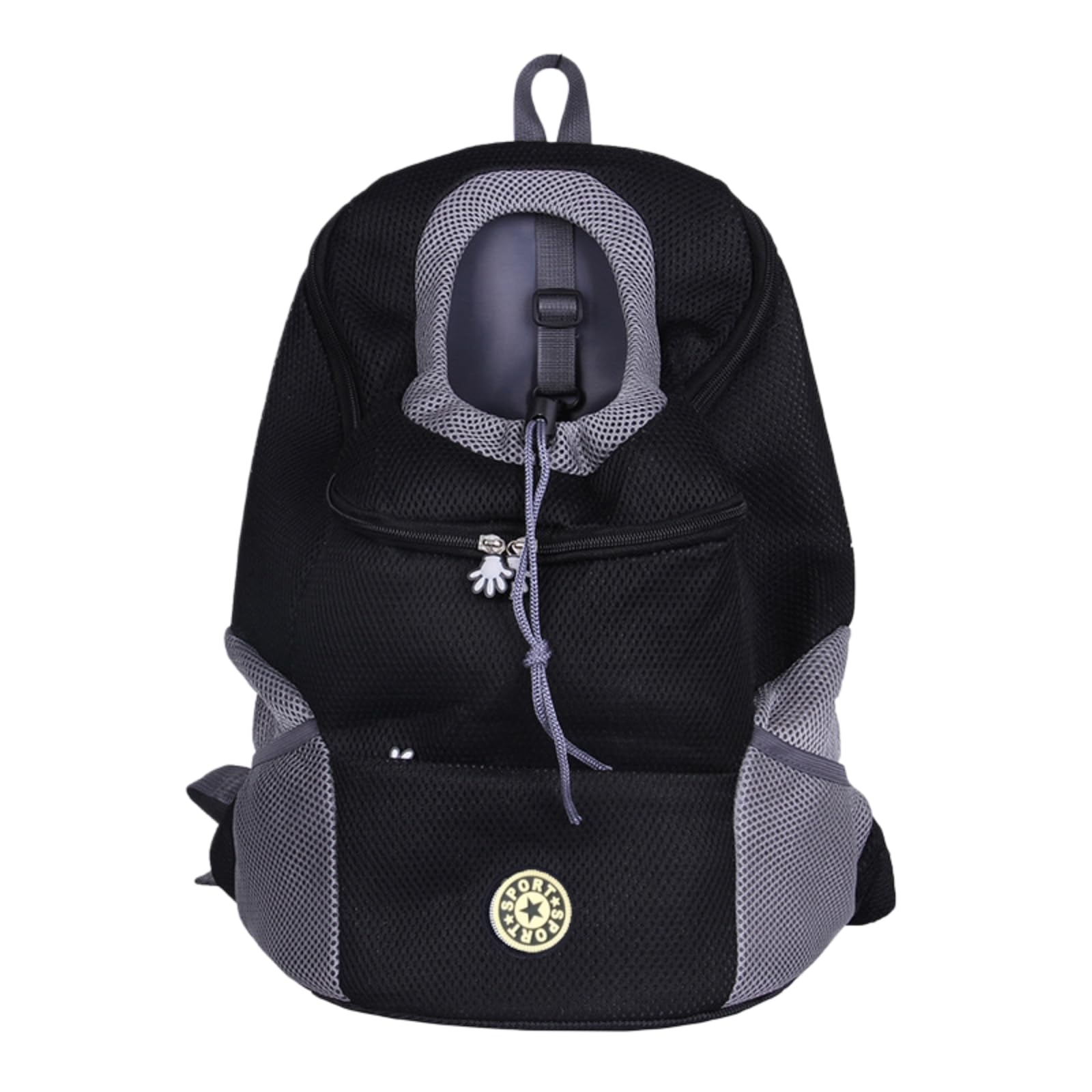 Veslyn Pet Travel Bag Ventilated Backpack Carrier For Cats & Small Dogs, Foldable Front With Secure Zipper Lock Outdoor Use-black-l