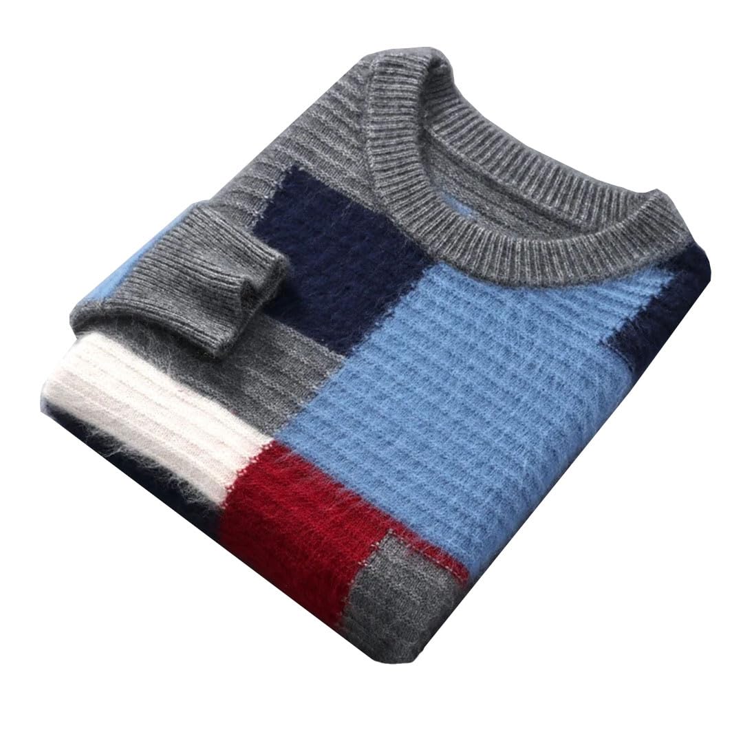 Maglione da uomo in cashmere spesso a maniche lunghe pullover girocollo in lana lavorata a maglia