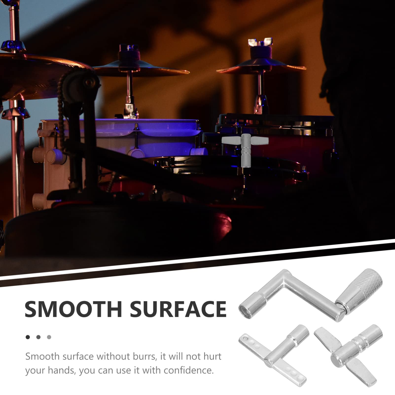 FUNOMOCYA 3Pcs Drum Tuning Keys Set Drum Adjustment Tools Drum Regulator for Snare Conga and Electric Drums Durable Practical Accessories for Drummers