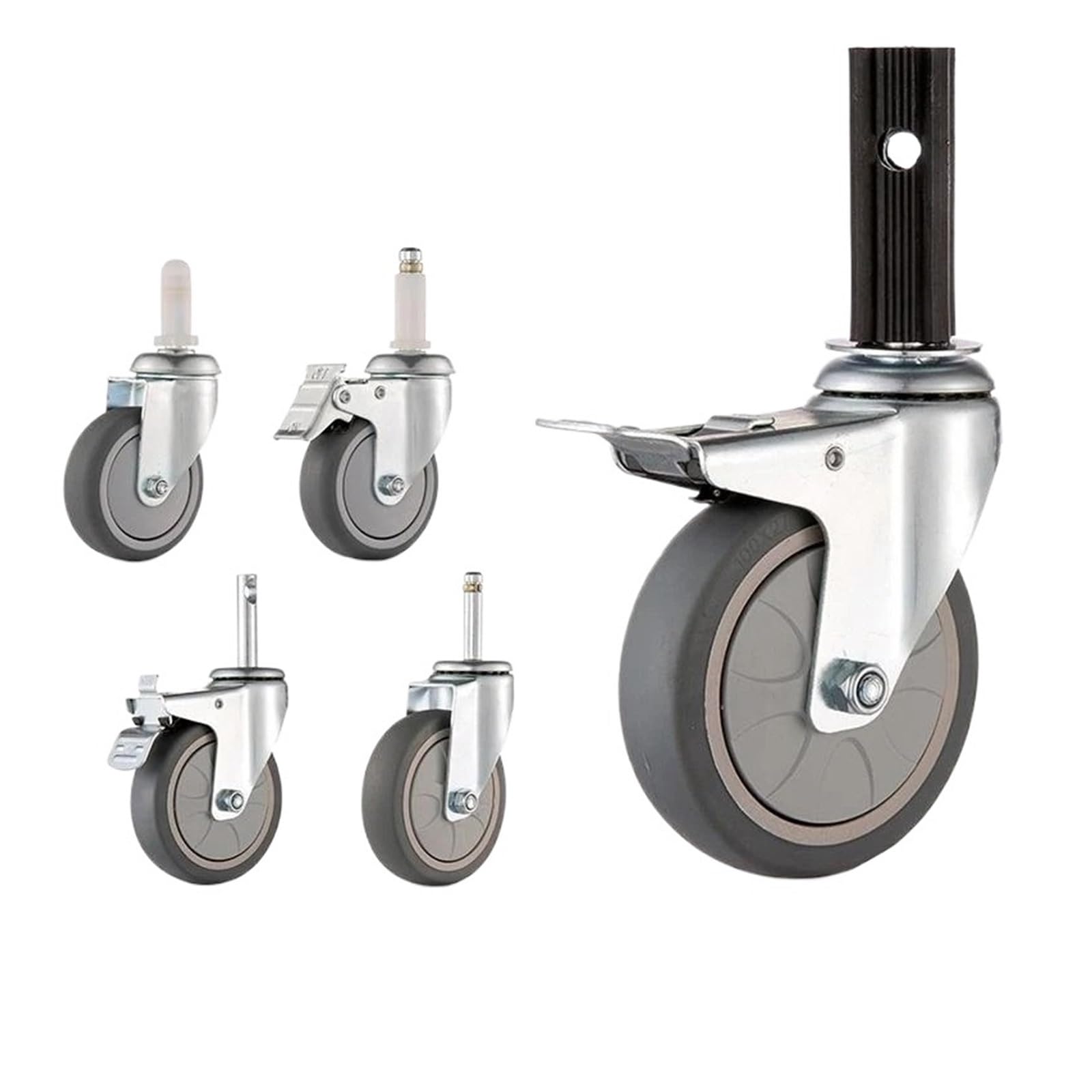 4-Pack 3-inch Hotel Restaurant Reception Dining cart casters Trolley Reception Bowl car Cleaning cart Accessories casters(C-Brake Wheel)