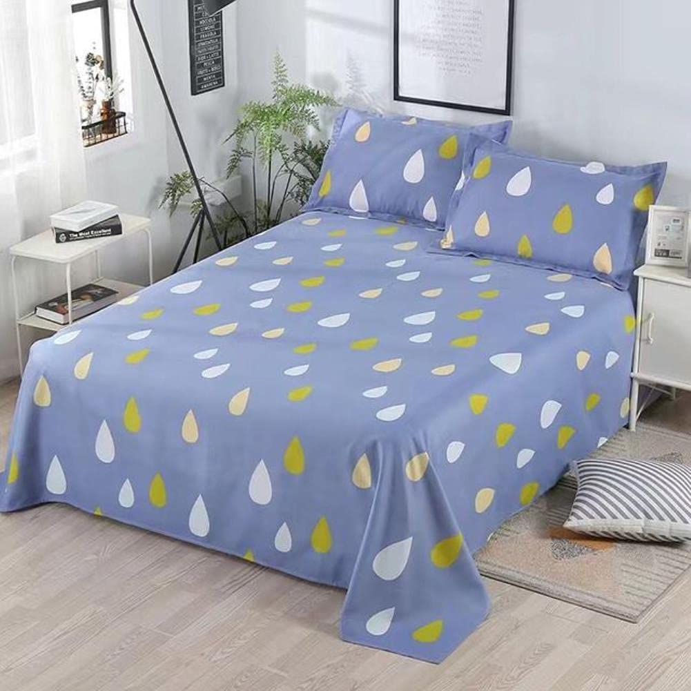 Drap housse coton épais doux pour lit simple 150x230 cm avec taies