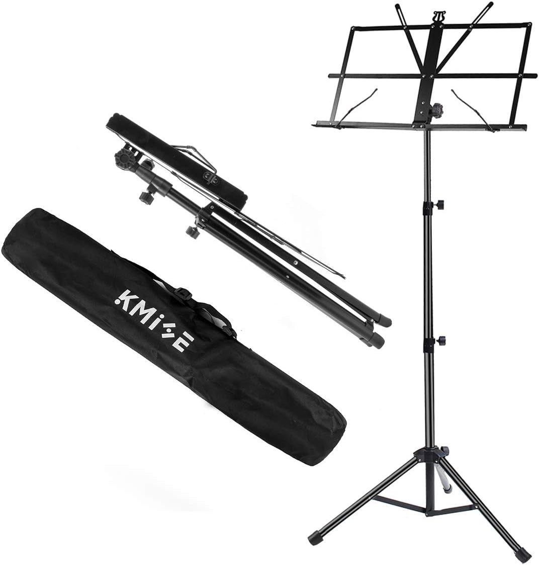 lotmusic Music Sheet Stand Foldable Holder Tripod Base Metal for Student Practice From Kmise