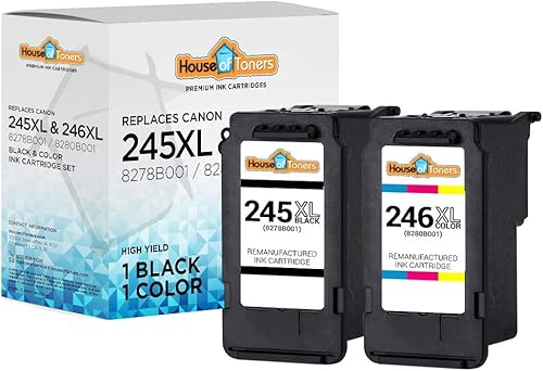 Houseoftoners Paquete de 2 cartuchos de tinta remanufacturados de alto rendimiento de repuesto para Canon PG-245XL Negro y CL-246XL Color Pixma