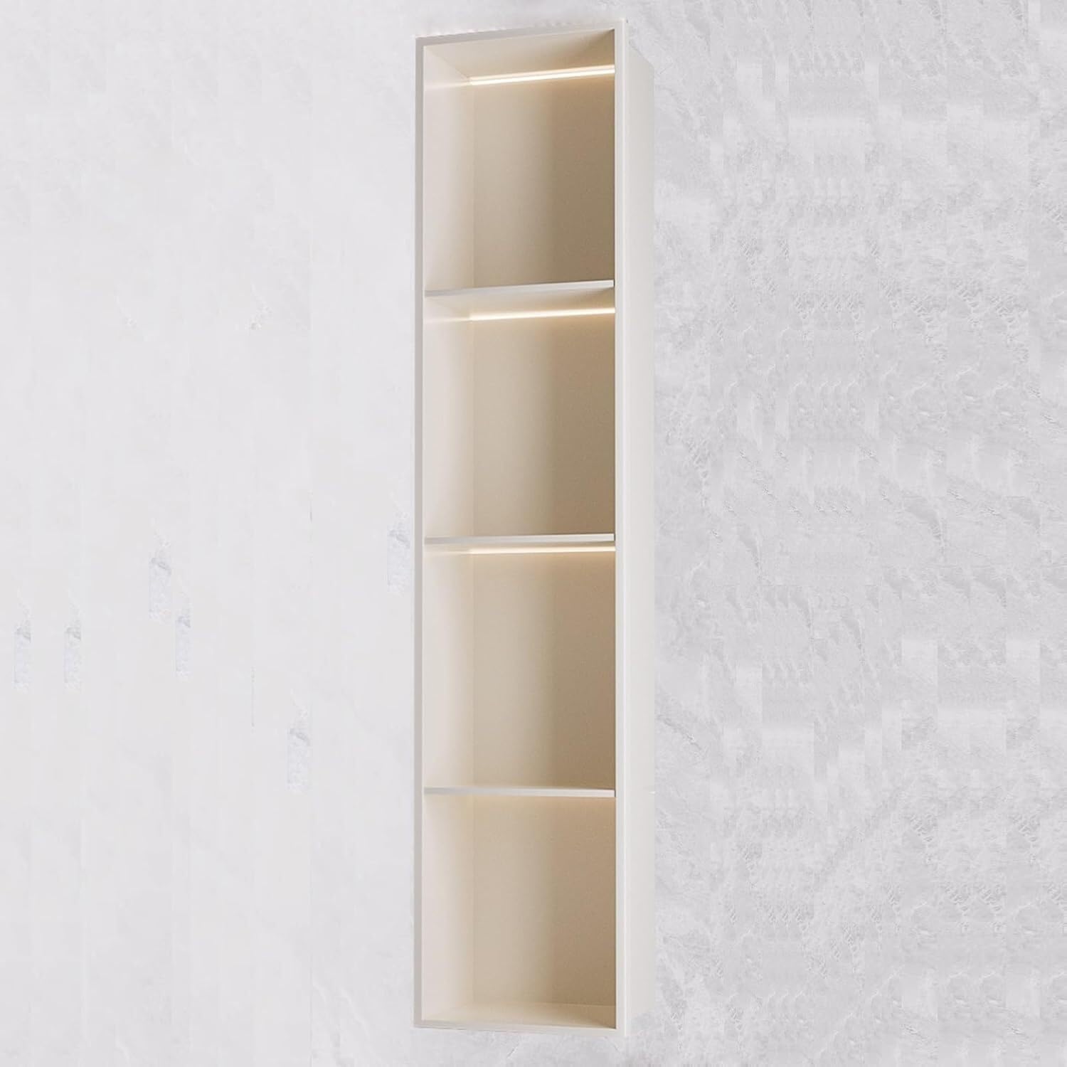 MYUYEE Shower Niche Brushed Stainless Steel, Recessed Stainless Niche For Storag, For Bathroom Toilet Kitchen (Off White 120X28X12.5Cm)