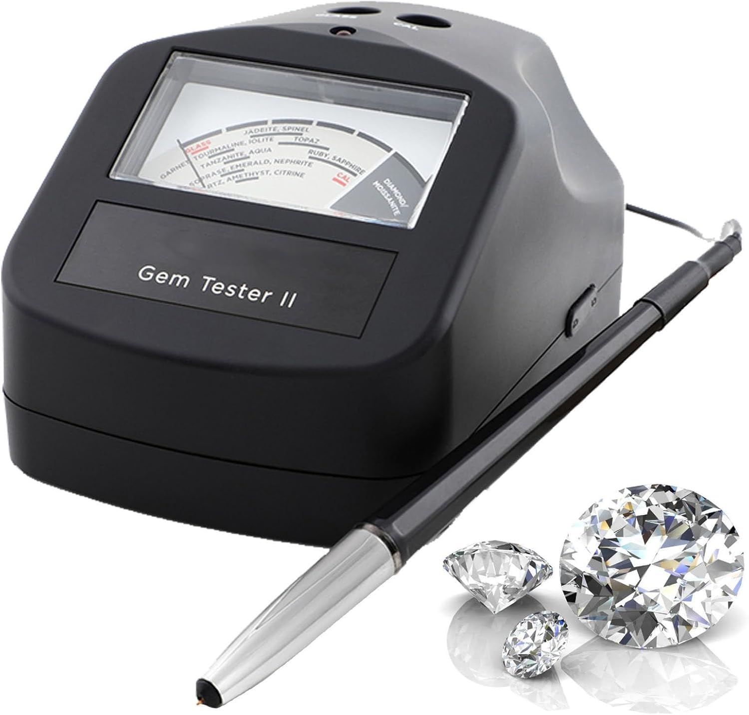 Bolígrafo probador de gemas, medidor de conductividad térmica para identificar diamantes, moissanitas y piedras preciosas con calibración térmica asistida, herramienta de prueba precisa