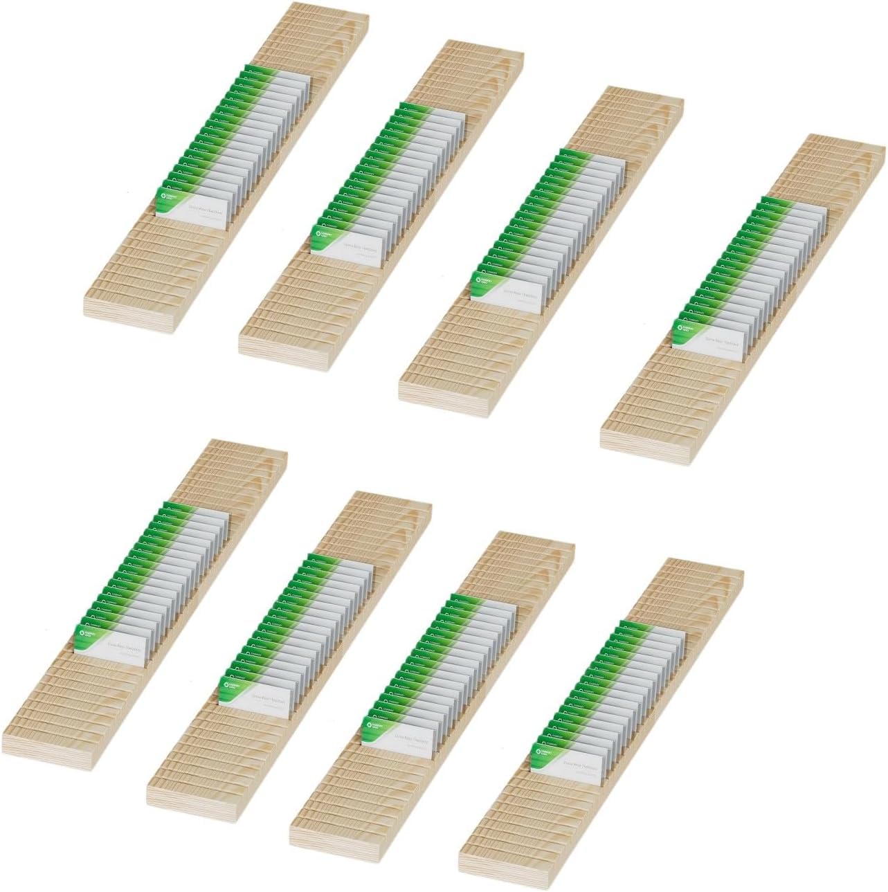 Lot de 8 porte-badges en bois pour cartes de visite avec compartiment pour carte d'identité, plaque nominative, rangement de cartes de notes, porte-cartes pour usage professionnel (60 x 8,9 x