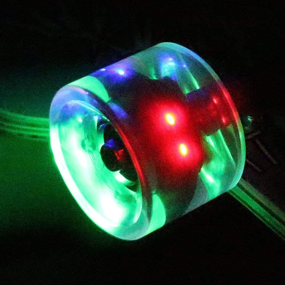 FunTomia Longboard Skateboard Drop Through Cruiser Planche complète avec roulements à Billes Mach1 High Speed T-Tool avec et sans Roues LED