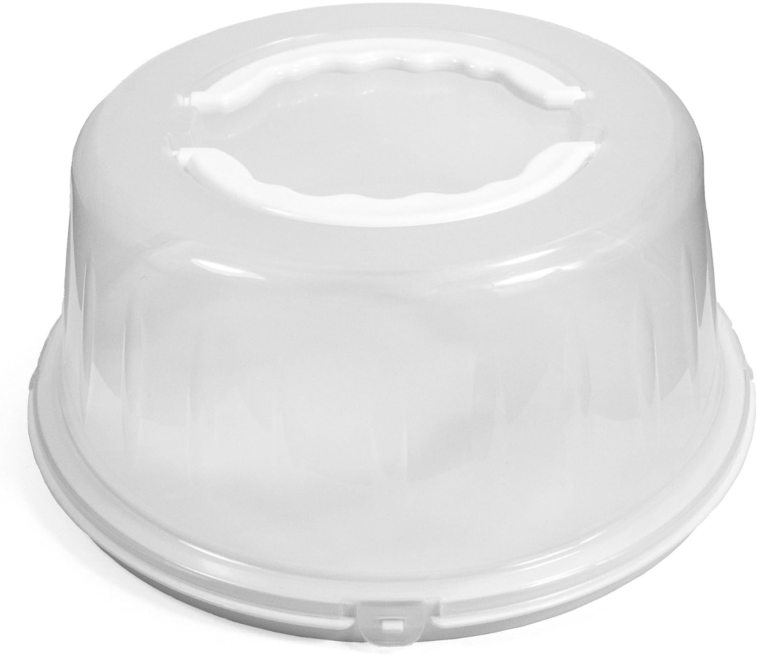KB KITCHEN BASICS Cake Dome (13"x5.5") - Durable Portable Cake Carrier with Secure Lid, Clear Cake Container - Ideal Cake Storage Container for Baking & Transporting Desserts (White)