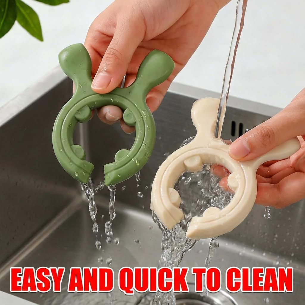 4Pcs Multifunction Silicone Pot Handle Spatula Rack Set, 2026 Non-Slip Spoon Holder Stove Organizer Kitchen Gadgets, Steam Releaser,Utensil Anti Scalding Pot Clip for Cooking Accessories (1, 3 Color)