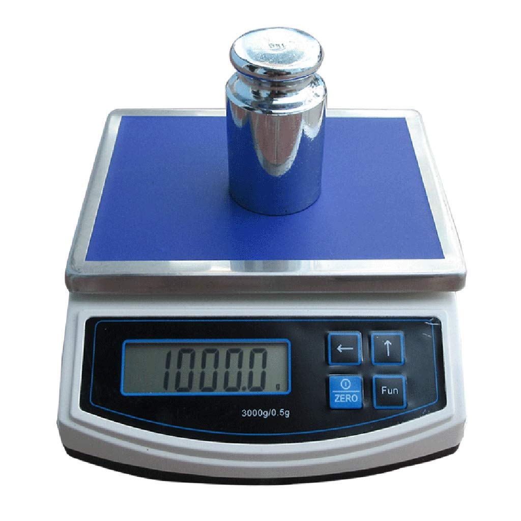 Balance de Cuisine numérique en Acier Inoxydable avec écran LCD rétroéclairé et Fonction Tare, pesée électrique, Cuisson pour la Maison, Facile à Nettoyer (5 kg/1 g (3 kg/0,5 g))
