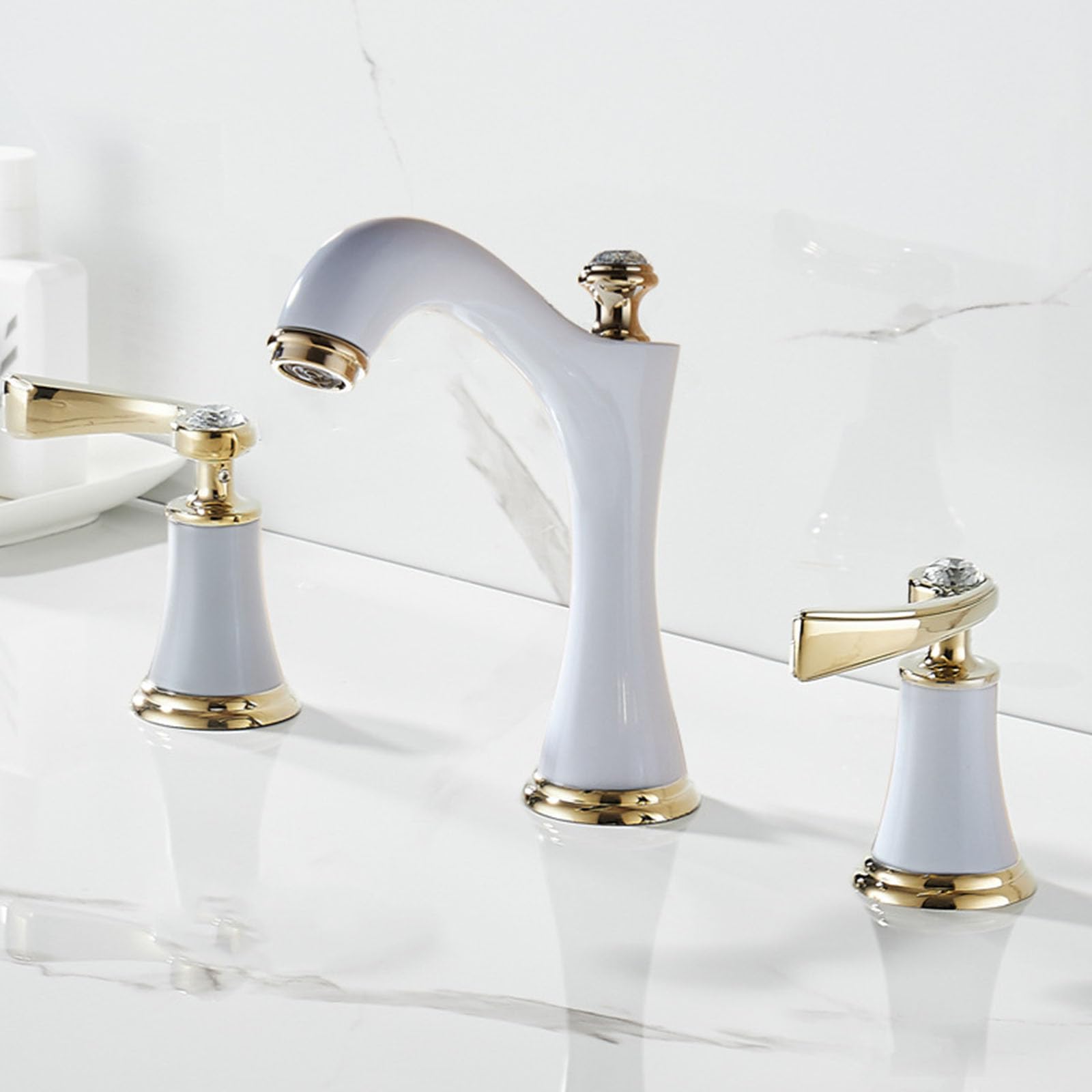 Robinet mitigeur de salle de bain 3 trous mitigeur lavabo laiton