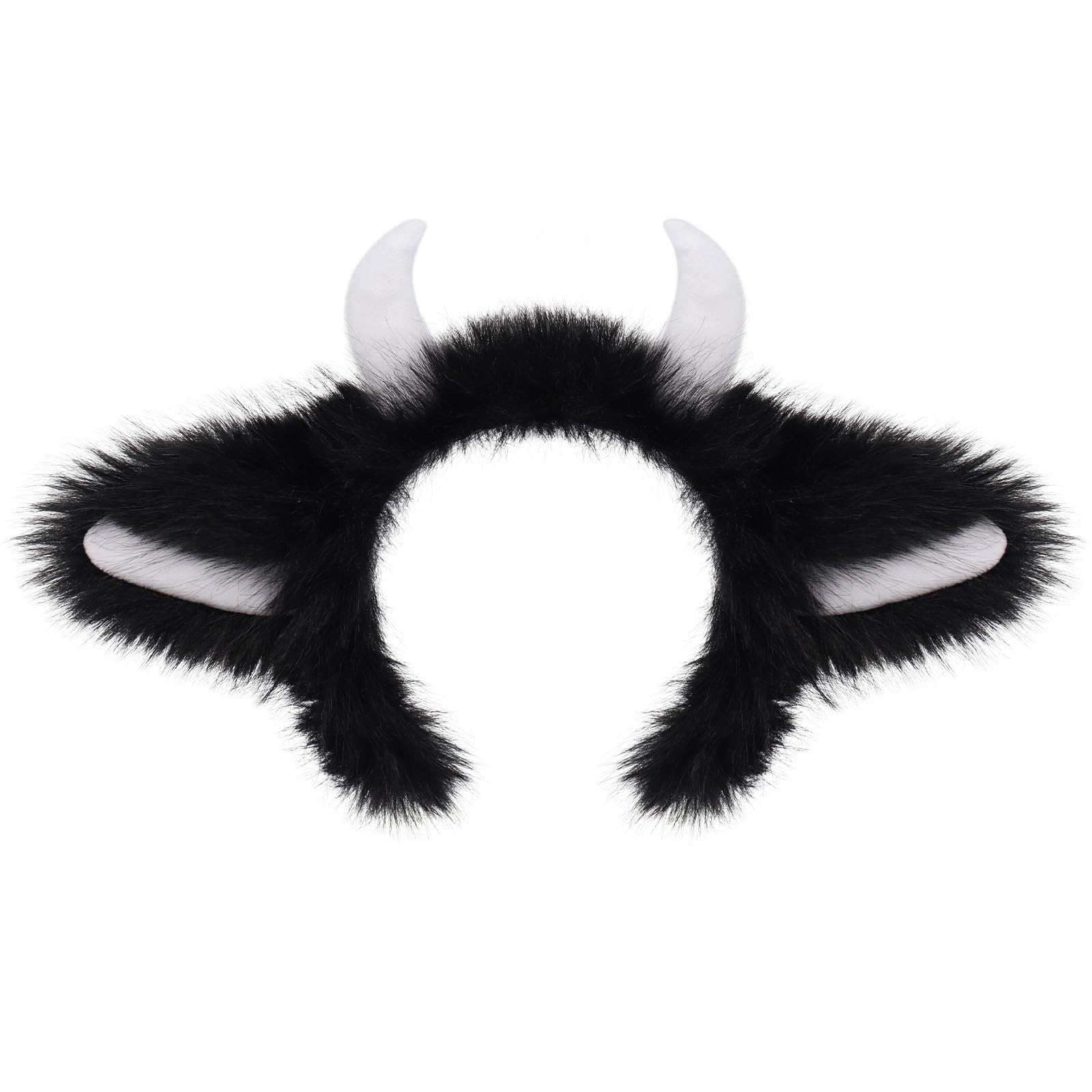 MICFENY Fuzzy Devil Horn Headpiece Halloween Party Supplies Furry Hairband With Lightweight Design Halloween Hair Ornaments
