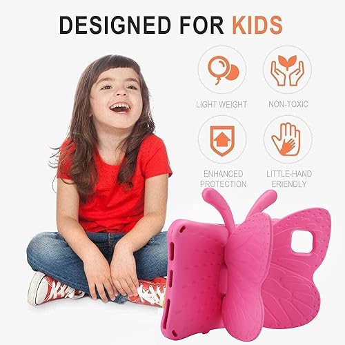 Miniatura 7 de Funda para tablet iPad 10.2 para niños, iPad 10.2 7 8 9 funda de mariposa con luz atril EVA Full Boby protección contra caídas, a prueba de golpes,