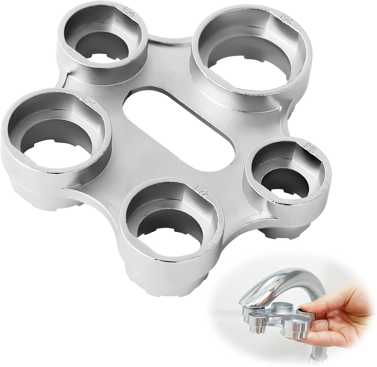 GUOYOU 10 in 1 Faucet Aerator Removal Tool, Metal Aerator Wrench Tool, Universal Aerator Mounting Wrenchs