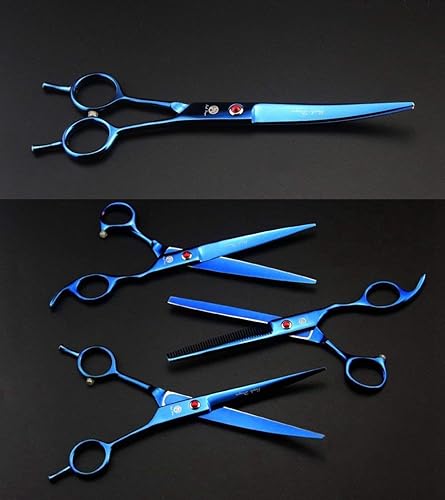 Miniatura 6 de Purple Dragon 7.0 pulgadas Rhinestone Decoración 3PCS Pet Grooming Tijeras Perro Corte y adelgazamiento Tijeras Set