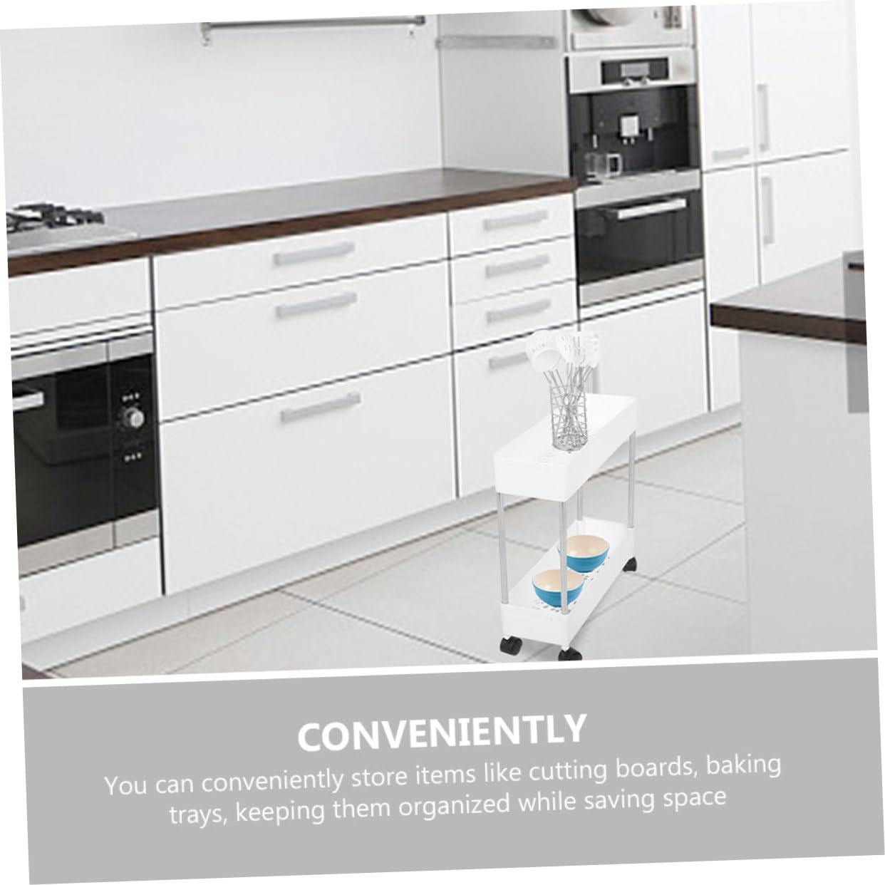 ULTECHNOVO Carro en Plástico Niveles Reutilizable Varios Diseño de Hierro E Rodante Almacenamiento Multiusos Ruedas, Estante Pie para Cocina y Baño