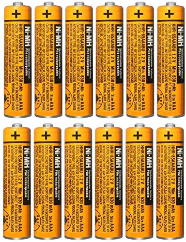 Lot 12 Ni-MH AAA Piles Rechargeables pour Panasonic,630mah 1.2V,pour téléphone sans Fil Cover