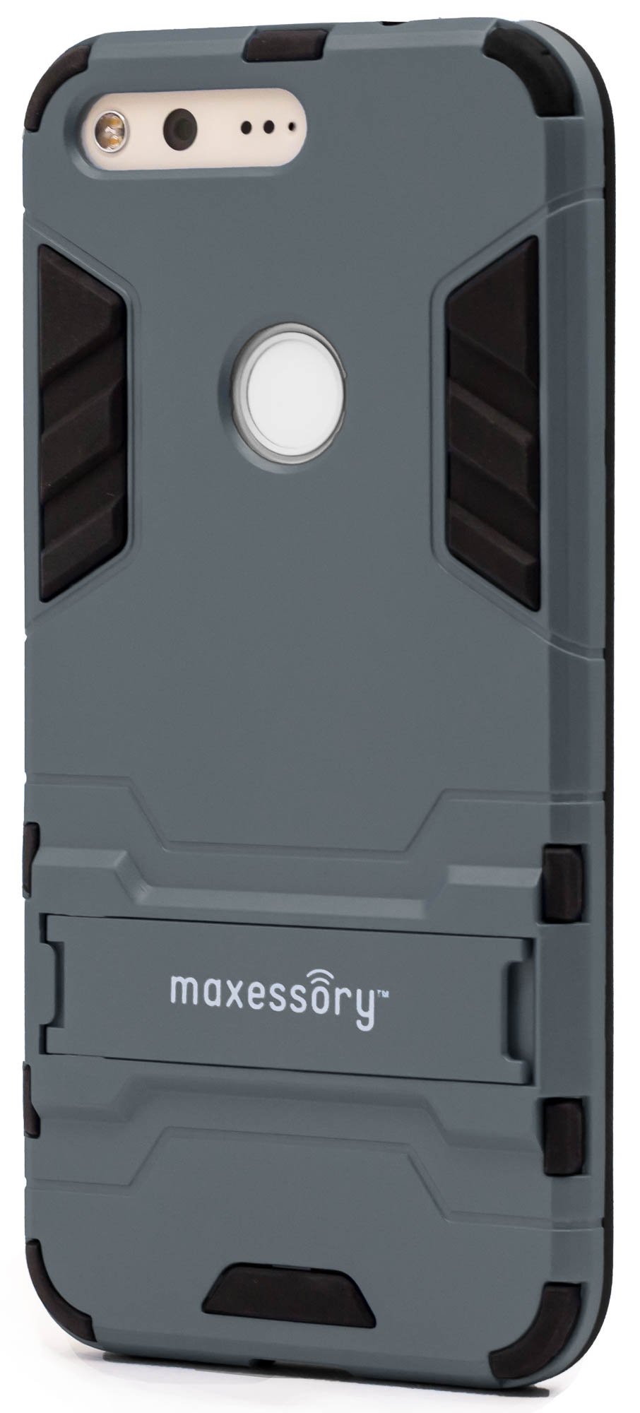 Pixel (5.0 inch) Case, Maxessory Stealth Ultra-Slim Dual-Layer Shock-Proof Rugged Heavy-Duty Rubber Grip Rigid Hybrid Armor Shell Cover w/Kickstand blue GP-STLH