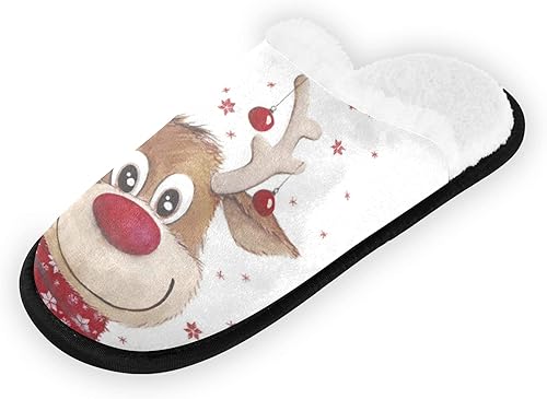 Miniatura 3 de Boccsty Pantuflas de casa suaves con copos de nieve, color rojo y negro, a cuadros, para spa, zapatos de casa de espuma viscoelástica,