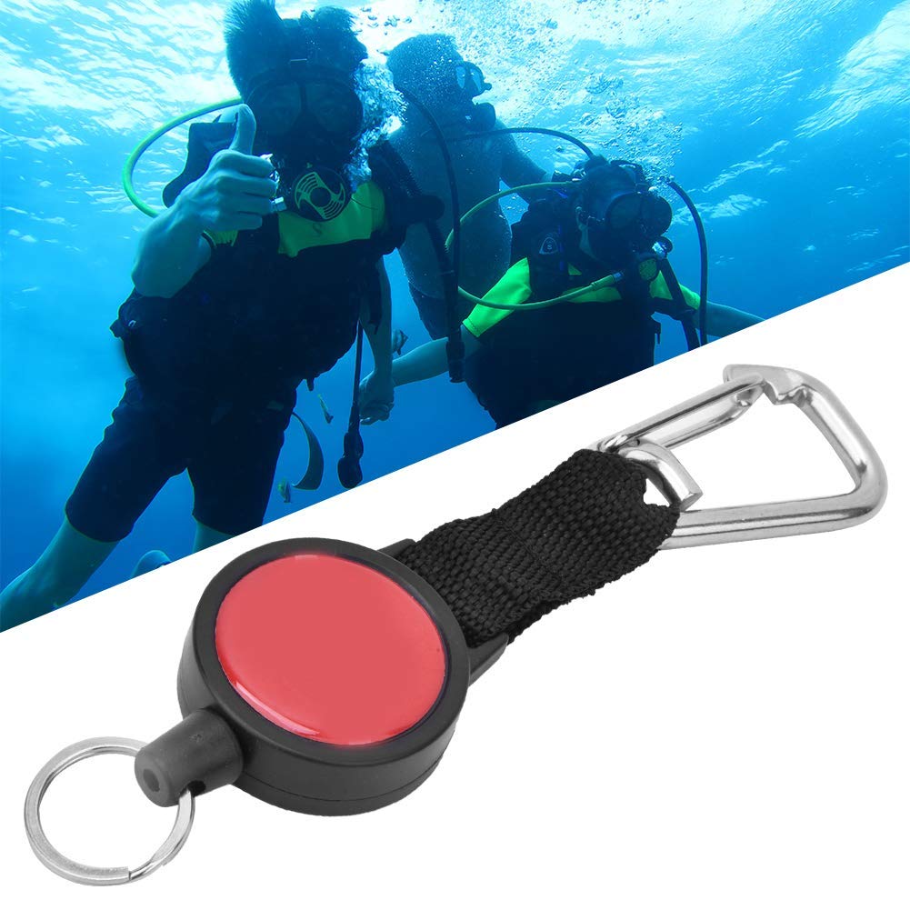 Alomejor Edelstahl Scuba Console Retractor Hochleistungsschlüsselring mit Schnellverschluss Tauchzubehör