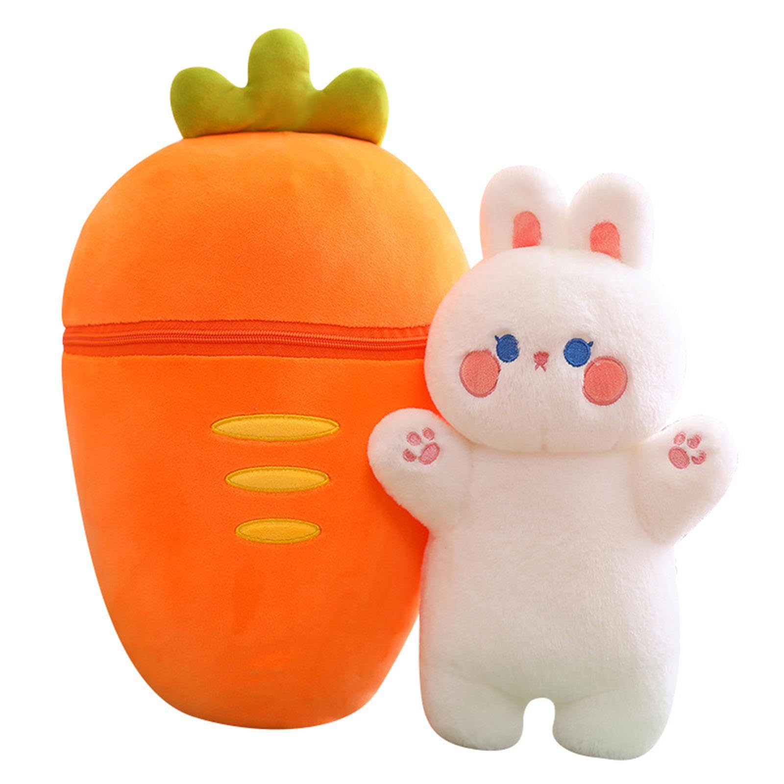 Softdreams Plush Toy for Kids – Cute Stuffed Animal Bunny with Zipper, Orange Strawberry Design for Boys & Girls-image-34