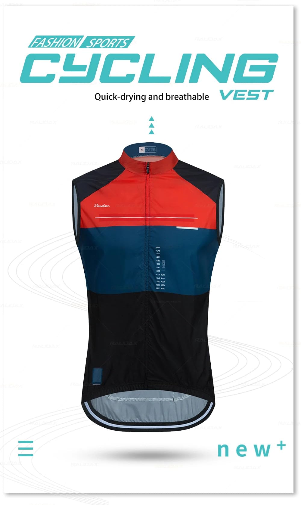 Generico Maglia da Ciclismo in Rete Nera Senza Maniche Traspirante Antivento Gilet per Bicicletta