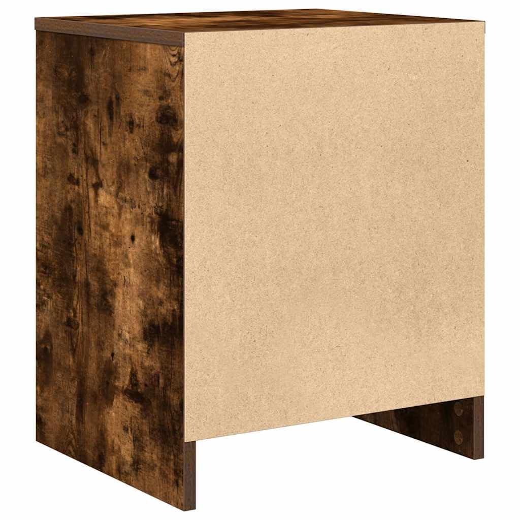 Comodini 2 pz con cassetto in truciolato rovere fumo 40x34x50 cm, mobiletto salvaspazio con ripiano e scomparto per camera da letto, soggiorno, ufficio, corridoio, ingresso