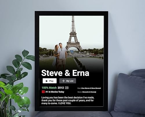 Póster de película y lienzo personalizados para parejas póster de película familiar personalizado regalo para boda aniversario día de San Valentín