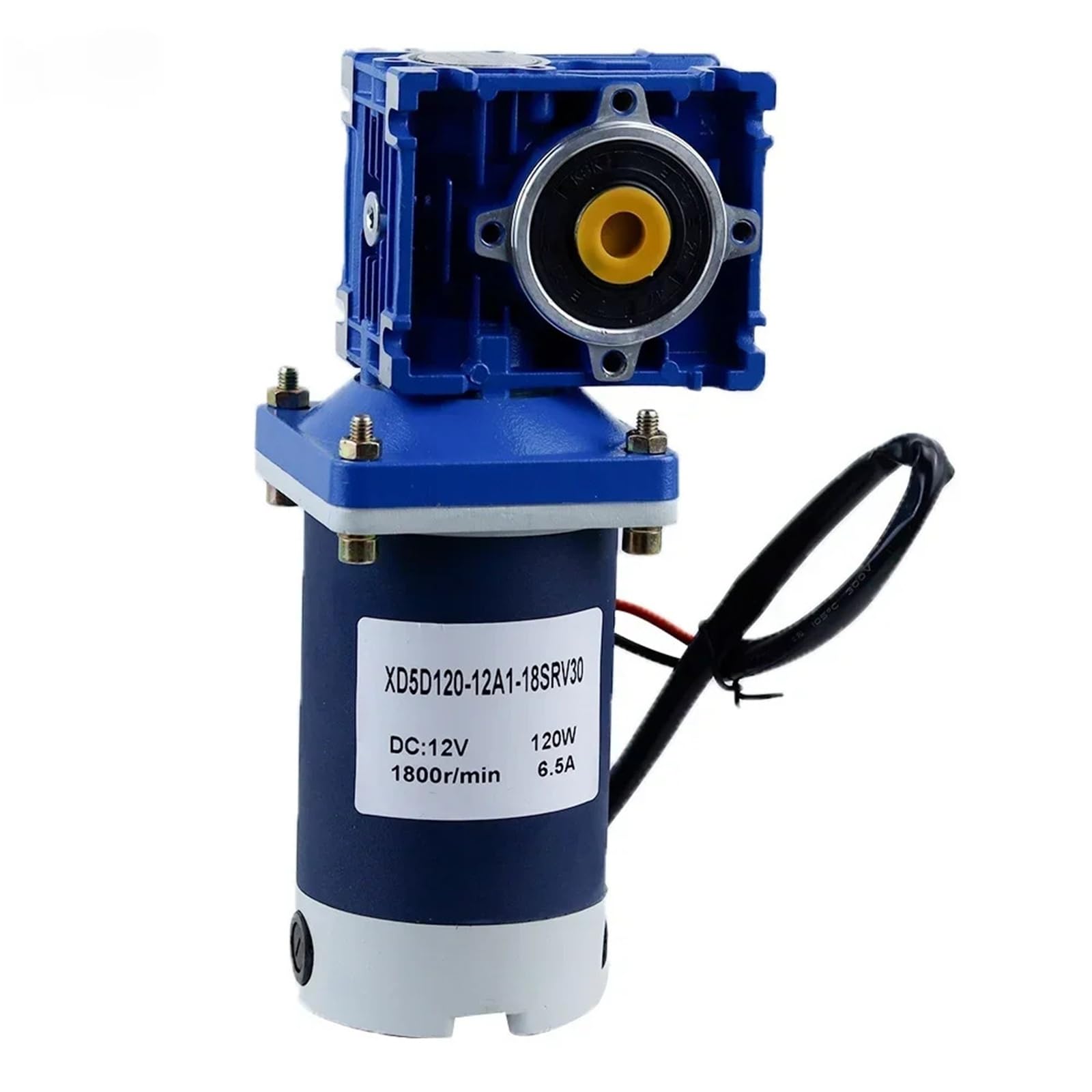 12 V/24 V DC Schneckengetriebemotor 120 W Turbinenuntersetzungsmotor Getriebe Selbsthemmend Niedrige Geschwindigkeit Einstellbar für Garagentor(280,RV30 24V)