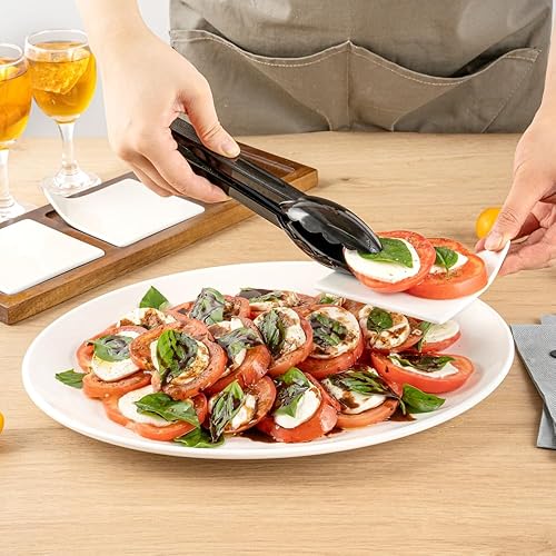 Miniatura 5 de Restaurantware Pinzas de cocina de 9 x 3 pulgadas, 1 pinza para servir con bordes festoneados, pinzas de plástico negro reutilizables aptas para
