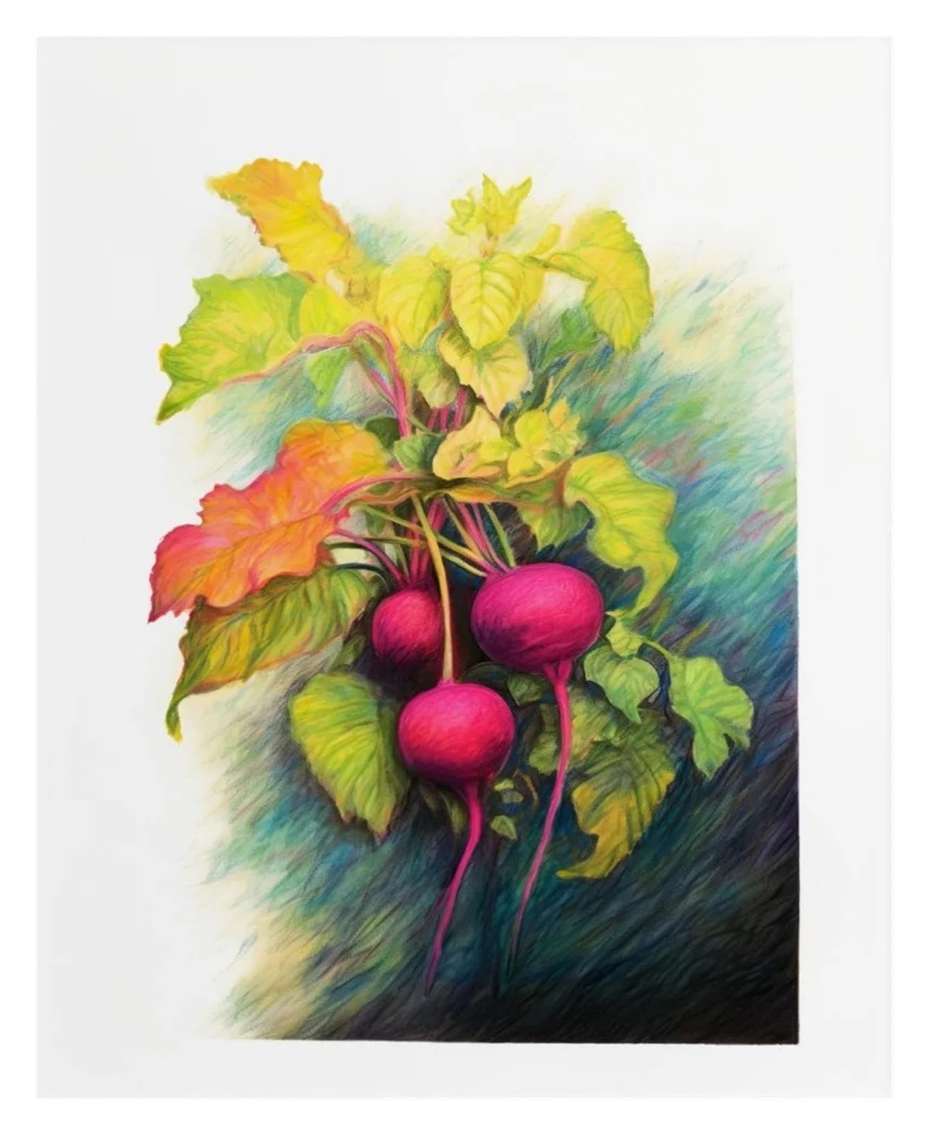 XENITE Wall Art Canvas Prints Cabbage Carrots Eggplant Pumpkin Pepper Broccoli Vegetable Poster Print Wall Art Pictures Canvas Painting Room Home Decor(O,40X50cm)