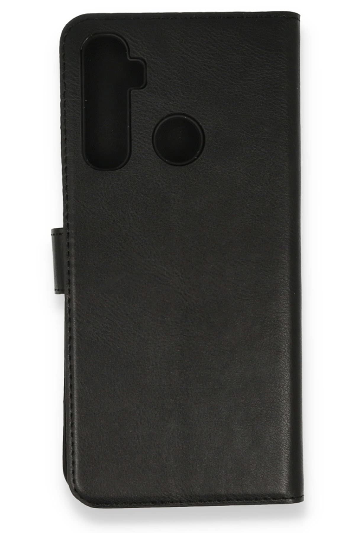 Nevarium Realme 6i Uyumlu Kılıf Kapaklı Cüzdan Standlı Deri - Siyah