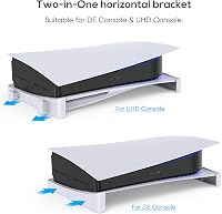 MENEEA Vízszintes Állvány PS5 Konzolhoz - Fehér Tartó Alap Playstation 5 Disc és Digital Kiadáshoz, Csúszásgátló Hűtőtalp 3