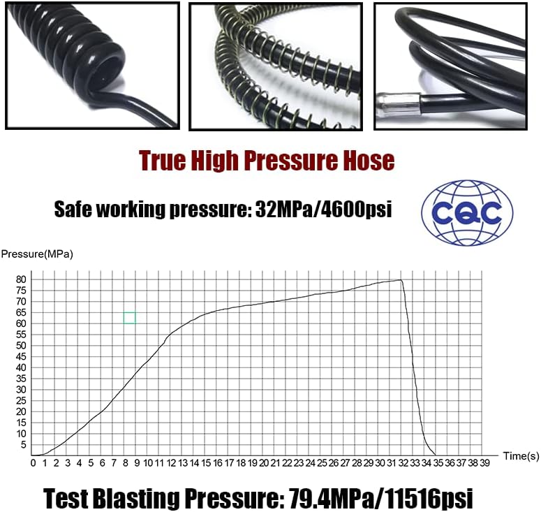 Miniatura 8 de Aopkeo Paintball Marker - Manguera de 52 pulgadas con control remoto recto, de acero inoxidable, desconexión rápida y control deslizante