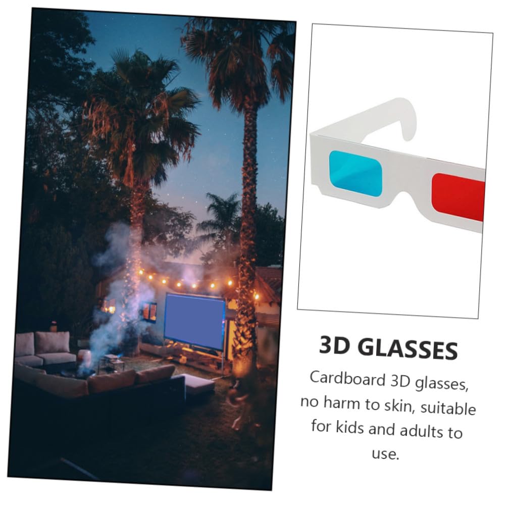 Occhiali 3d per Esperienza Visiva Spettacolare Leggeri e Portatili Anaglifi in Carta Bianca, 30 Pezzi Usa e Getta al Cinema e Casa