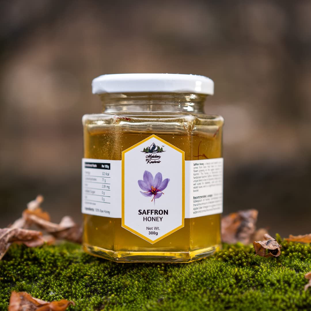 Maiden Kashmir's Saffron Honey 300 grams 100 Natural, Unprocessed
