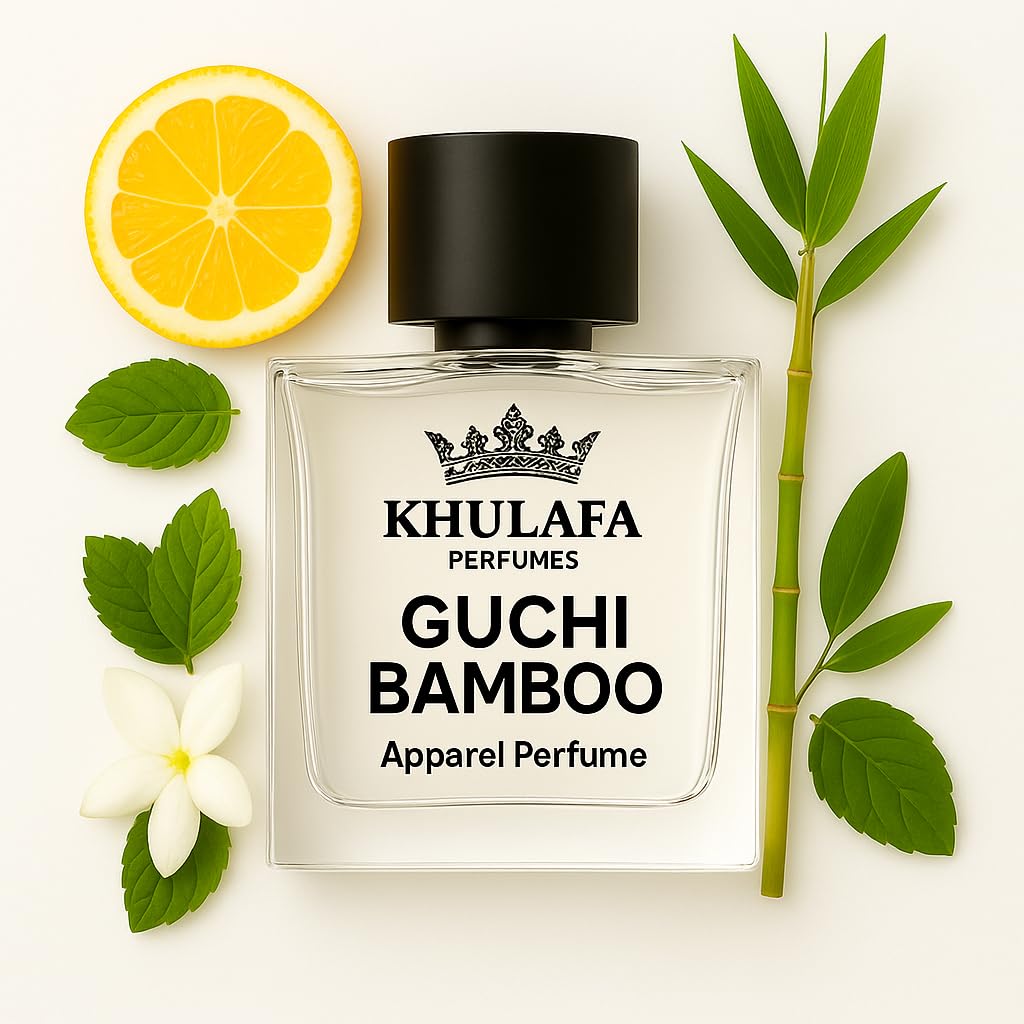 Khulafa Guchi Bamboo Inspired Perfume | Fresh Floral Fragrance with Bamboo, Citrus & White Musk | Long-Lasting | Daily Freshness | 100% Scent Match | Elegant Everyday Scent | 50ML-image-9