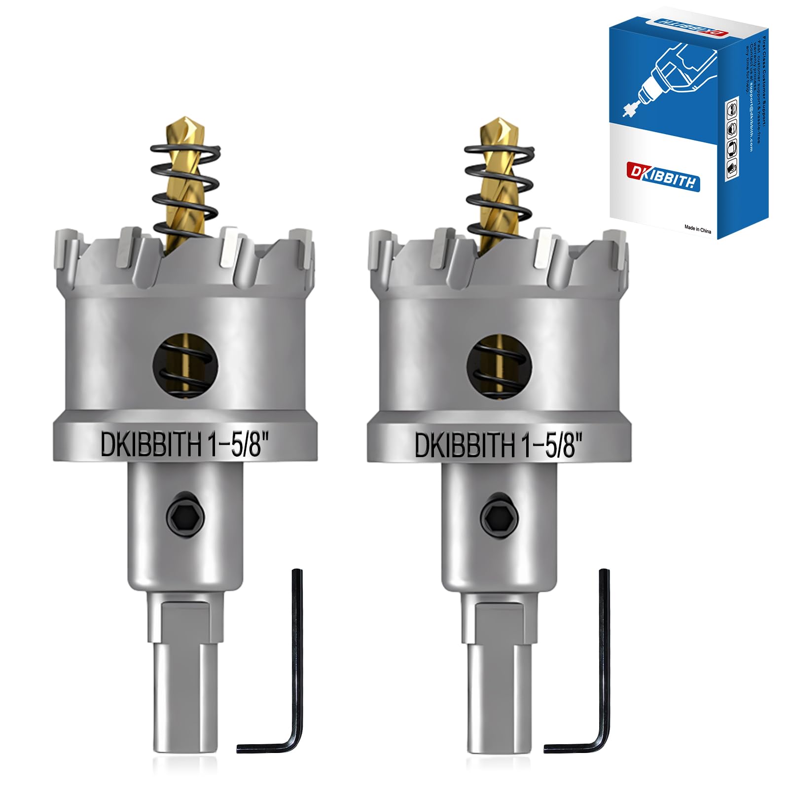 TCT Hole Saw Set, 2-Pack of 1-5/8" (40mm) Heavy Duty Tungsten Carbide Tipped Hole Cutters for Stainless Steel Mild Steel Copper Iron Brass Plastic and